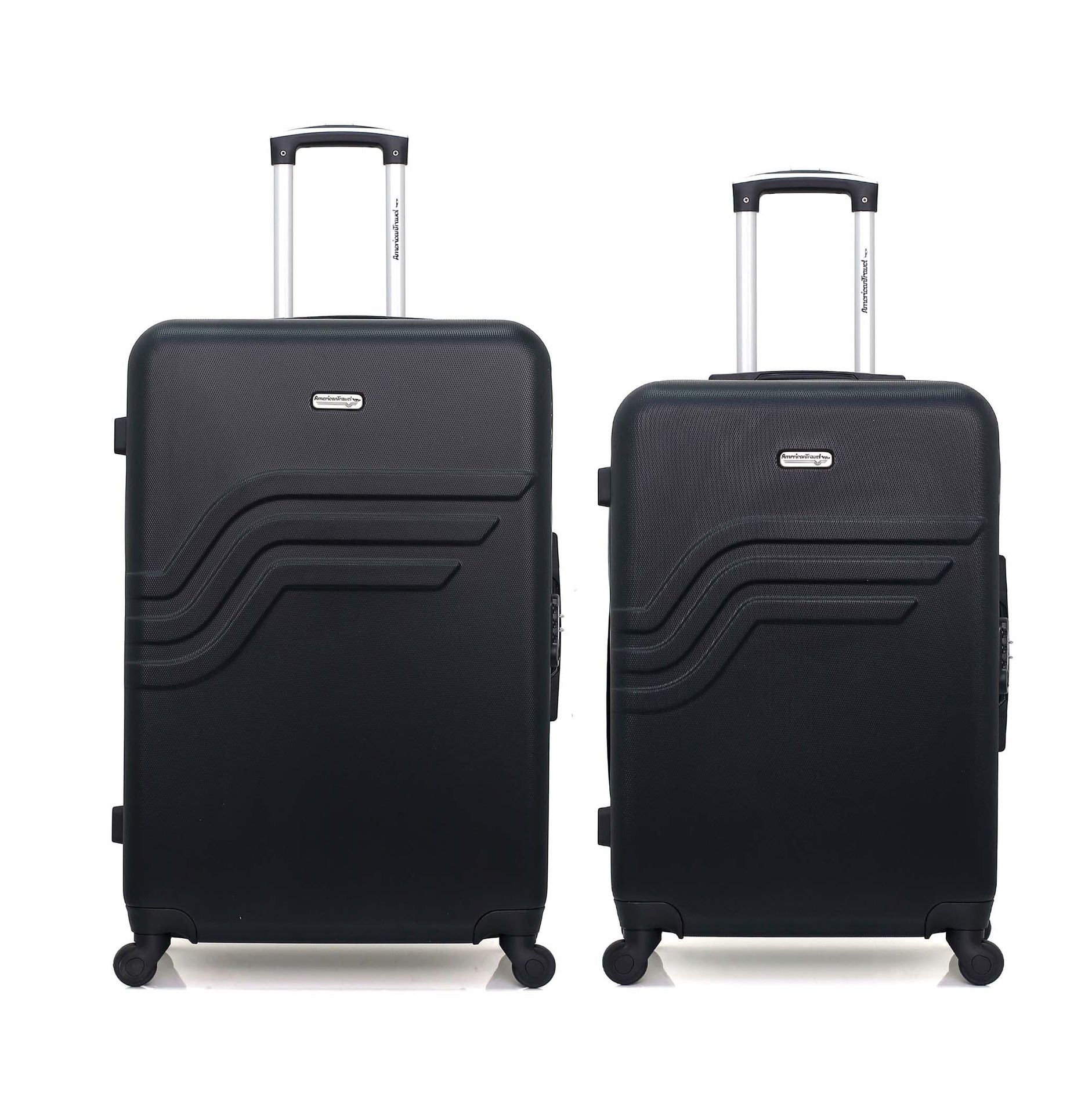 TRVLMORE Set 2 Valises Rigides 4 Roulettes - Valise Cabine 38L + Grande 110L - Noir