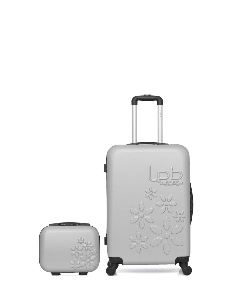 Lot de 2 Valise Taille Moyenne et Vanity Rigide ELEONOR