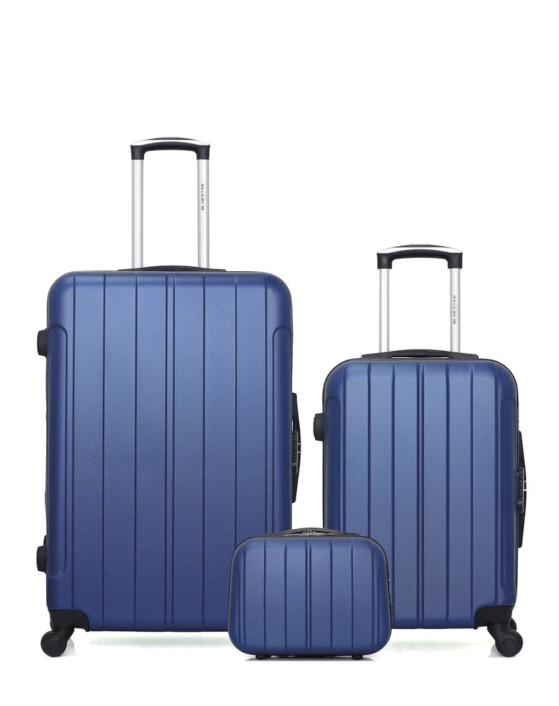Lot de 3 Valises Rigides Grand Format, Cabine et Vanity NAPOLI