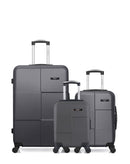 Lot de 3 Valises Rigides Grand Format, Cabine et Cabine XXS MIAMI