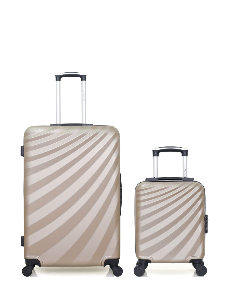 Lot de 2 Valises Rigides Grand Format et Cabine XXS DANUBE