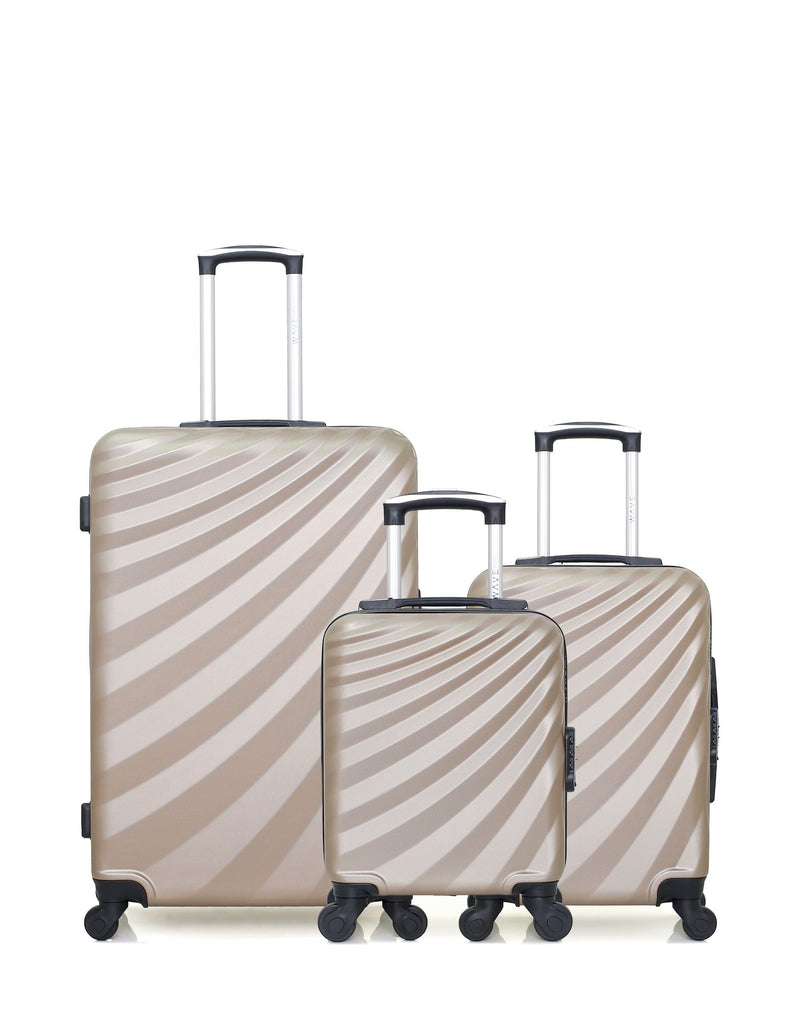 Lot de 3 Valises Rigides Grand Format, Cabine et Cabine XXS DANUBE