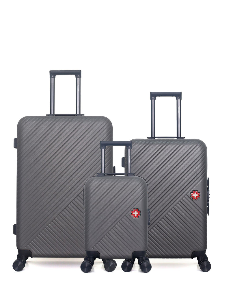 Lot de 3 Valises Rigides Grand Format, Taille Moyenne et Cabine XXS SPIEZ