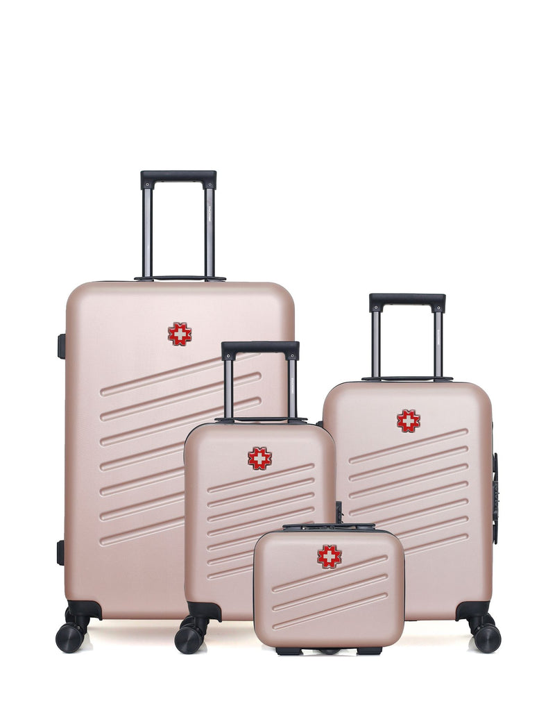 Lot de 4 Valises Rigides Grand Format, Cabine, Cabine XXS et Vanity ZURICH