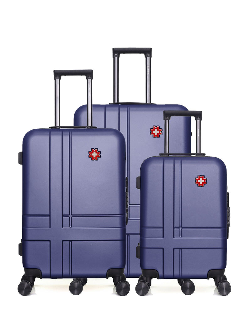 Lot de 3 Valises grand format, valise weekend et valise cabine USTER