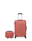 Lot de 2 Valise Taille Moyenne et Vanity Rigide ELEONOR