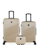 Lot de 3 Valises Rigides Grand Format, Taille Moyenne et Vanity PETER