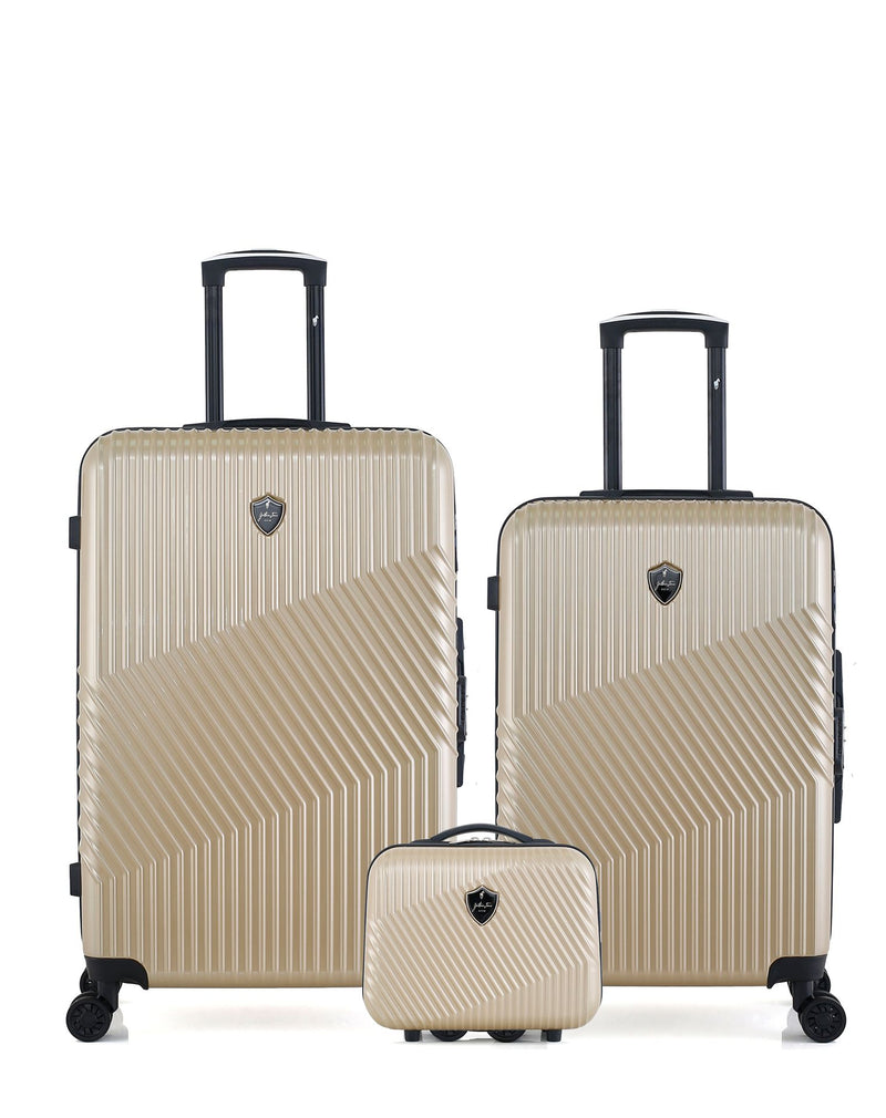 Lot de 3 Valises Rigides Grand Format, Taille Moyenne et Vanity PETER