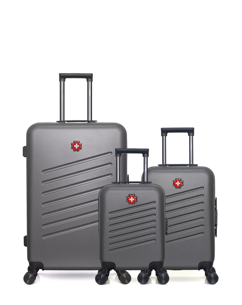 Lot de 3 Valises Rigides Grand Format, Cabine et Cabine XXS ZURICH