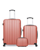 Lot de 3 Valises Rigides Grand Format, Cabine et Vanity NAPOLI