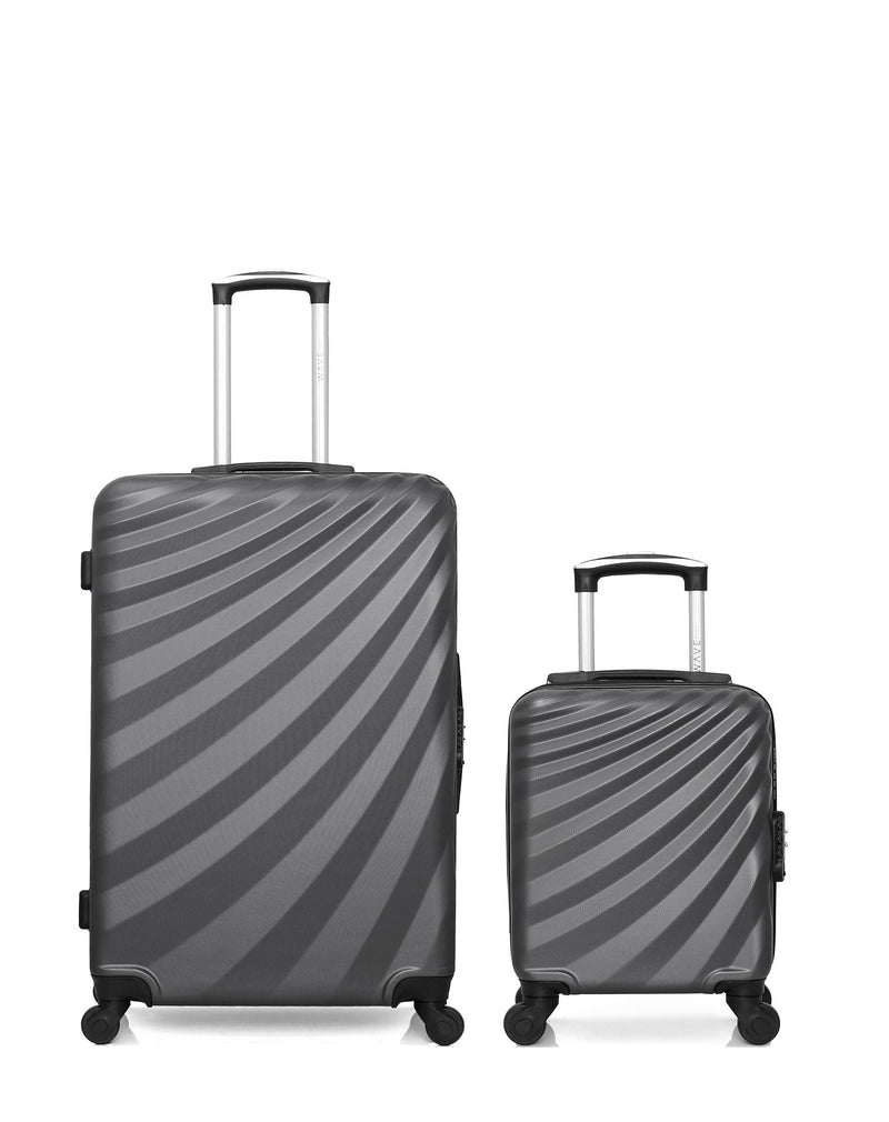 Lot de 2 Valises Rigides Grand Format et Cabine XXS DANUBE