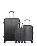 Lot de 3 Valises Rigides Grand Format, Cabine et Cabine XXS MIAMI