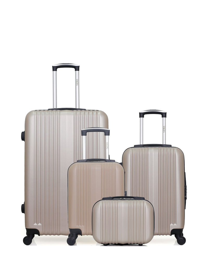 Lot de 4 Valises Rigides Grand Format, Cabine, Cabine XXS et Vanity LIPARI