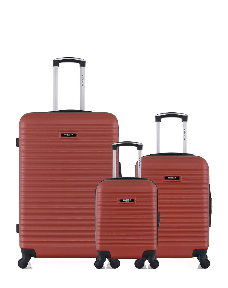 Lot de 3 Valises Rigides Grand Format, Cabine et Cabine XXS BRAZILIA