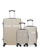 Lot de 3 Valises Rigides Grand Format, Cabine et Cabine XXS MEMPHIS