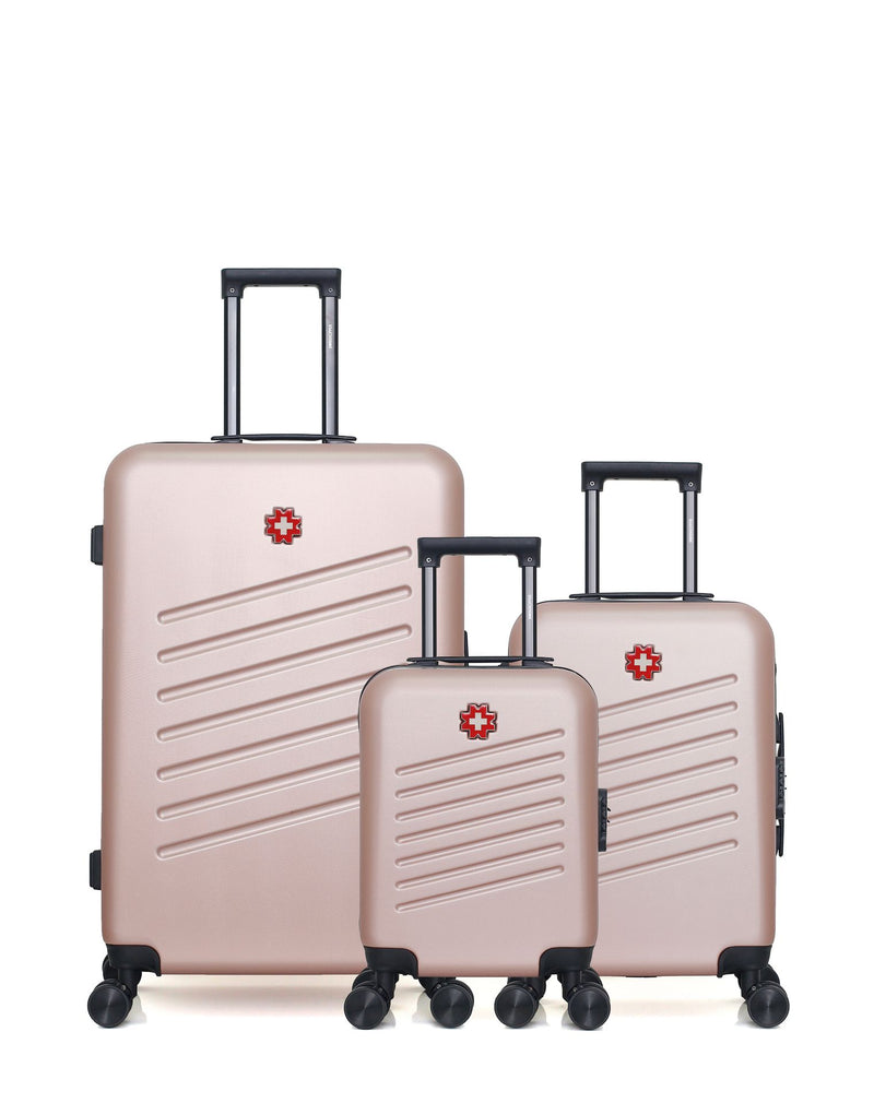 Lot de 3 Valises Rigides Grand Format, Cabine et Cabine XXS ZURICH