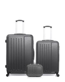 Lot de 3 Valises Rigides Grand Format, Taille Moyenne et Vanity VESUVIO