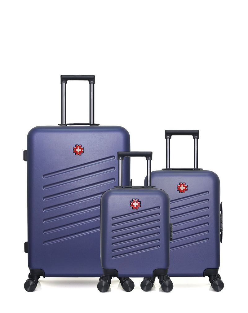 Lot de 3 Valises Rigides Grand Format, Cabine et Cabine XXS ZURICH