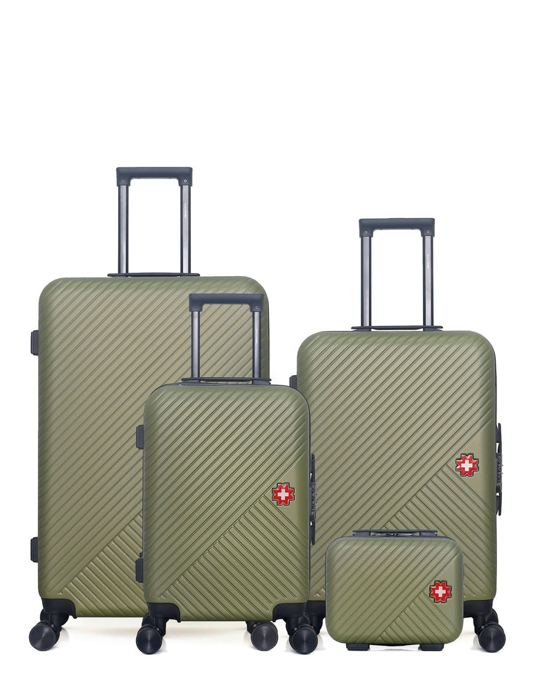 Lot de 4 Valises Rigides Grand Format, Taille Moyenne, Cabine et Vanity SPIEZ