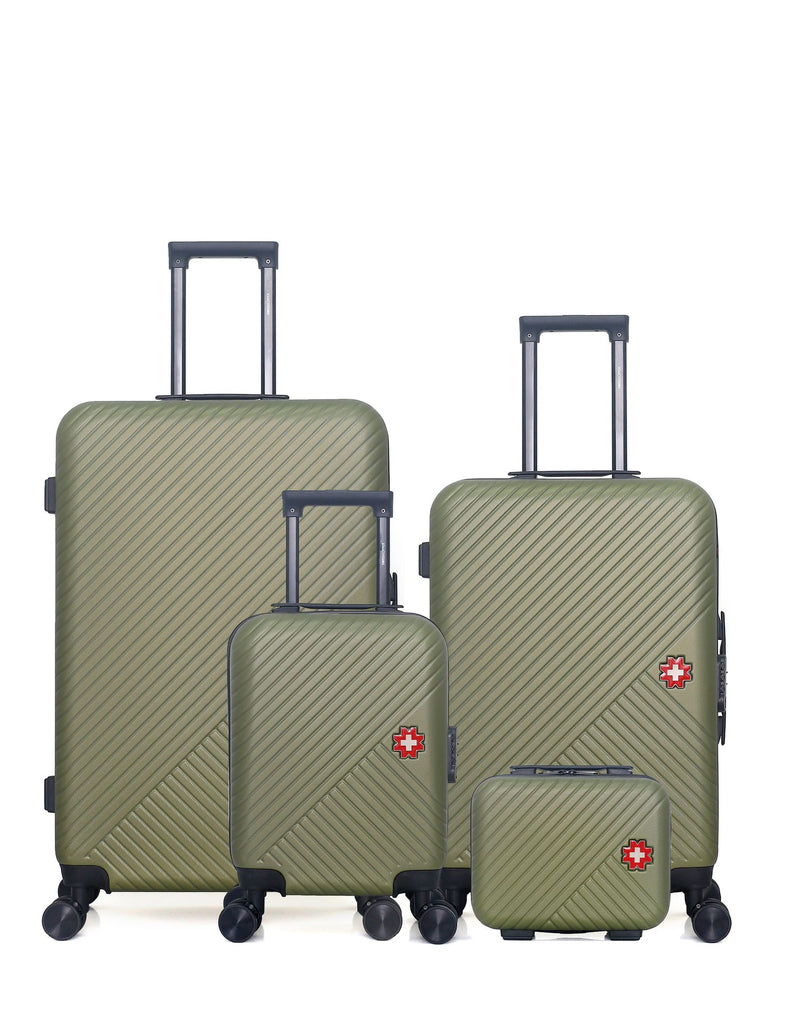 Lot de 4 Valises Rigides Grand Format, Taille Moyenne, Cabine XXS et Vanity SPIEZ