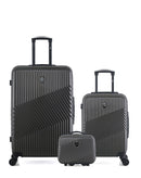 Lot de 3 Valises Rigides Grand Format, Cabine et Vanity PETER
