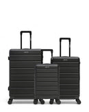Lot de 3 Valises Rigides Grand Format, Taille Moyenne et Cabine XS LUGANO