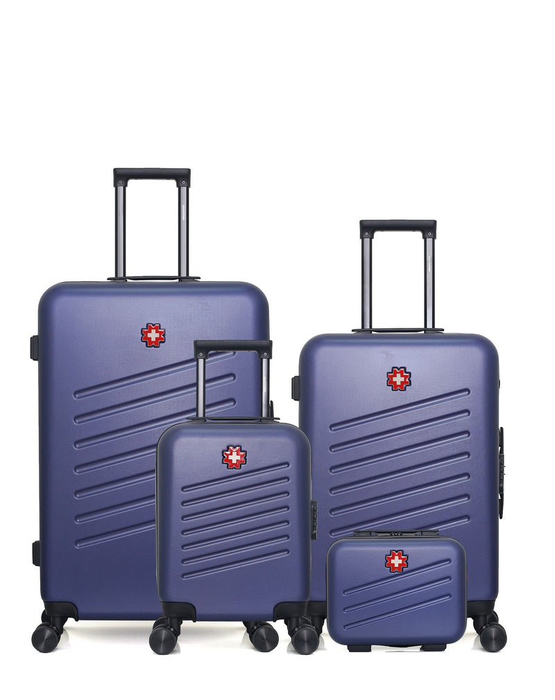 Lot de 4 Valises Rigides Grand Format, Taille Moyenne, Cabine XXS et Vanity ZURICH