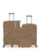 Lot de 4 Valises Rigides Grand Format, Taille Moyenne, Cabine et Grand Vanity VELA