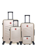 Lot de 4 Valises Rigides Grand Format, Taille Moyenne, Cabine et Vanity ZURICH