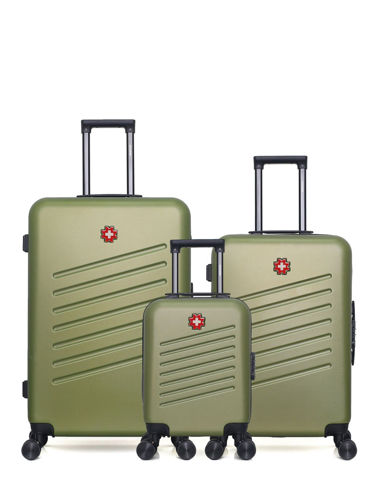 Lot de 3 Valises Rigides Grand Format, Taille Moyenne et Cabine XXS ZURICH