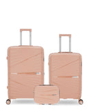 Lot de 3 Valises Rigides Grand Format, Taille Moyenne et Grand Vanity VELA