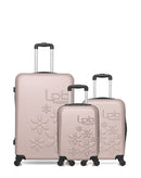 Lot de 3 Valises Rigides Grand Format, Cabine et Cabine XXS ELEONOR