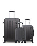 Lot de 3 Valises Rigides Grand Format, Cabine et Cabine XXS BRONX