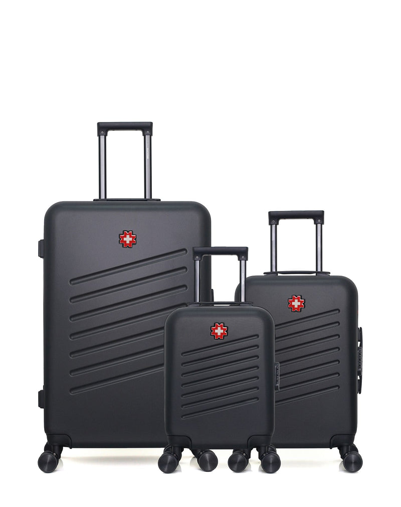 Lot de 3 Valises Rigides Grand Format, Cabine et Cabine XXS ZURICH