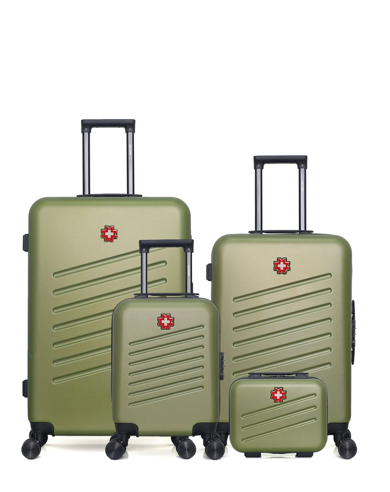 Lot de 4 Valises Rigides Grand Format, Taille Moyenne, Cabine XXS et Vanity ZURICH