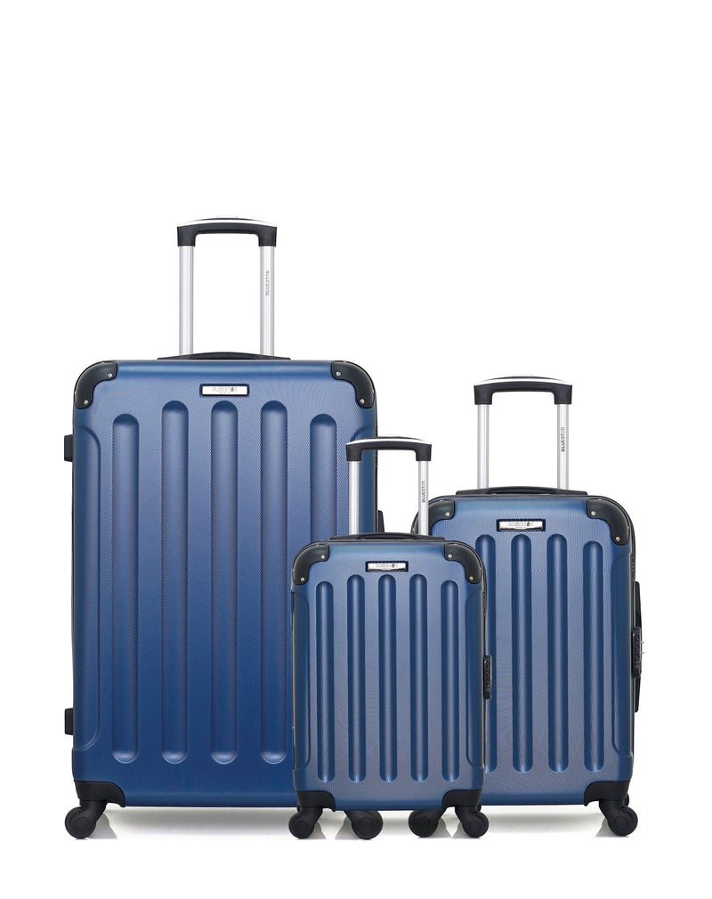 Lot de 3 Valises Rigides Grand Format, Cabine et Cabine XXS MADRID
