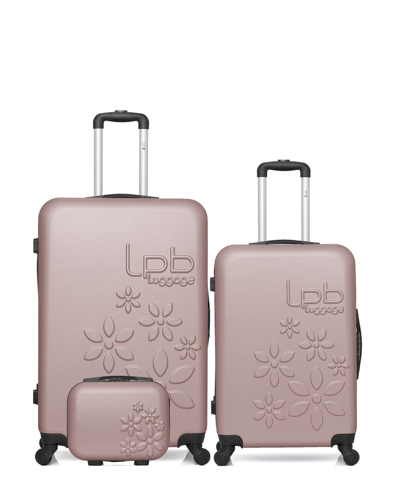 Lot de 3 Valise Grand Format, Taille Moyenne et Vanity Rigide ELEONOR