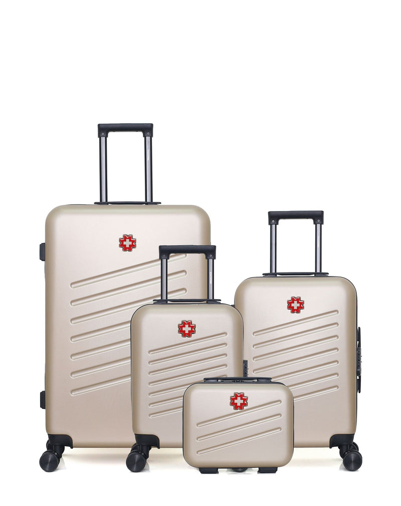 Lot de 4 Valises Rigides Grand Format, Cabine, Cabine XXS et Vanity ZURICH