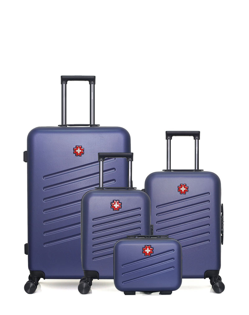 Lot de 4 Valises Rigides Grand Format, Cabine, Cabine XXS et Vanity ZURICH