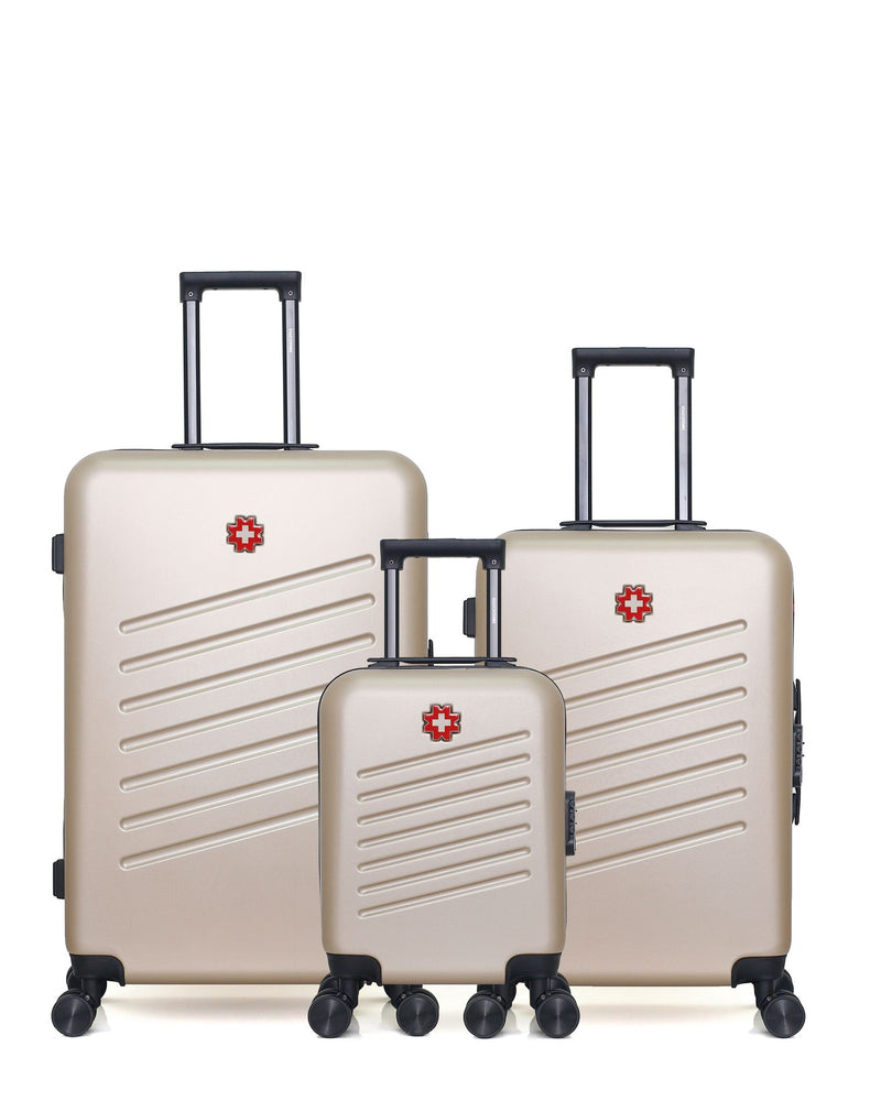 Lot de 3 Valises Rigides Grand Format, Taille Moyenne et Cabine XXS ZURICH