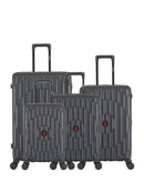 Lot de 4 Valises Rigides Grand Format, Taille Moyenne, Cabine et Cabine XS ODEON