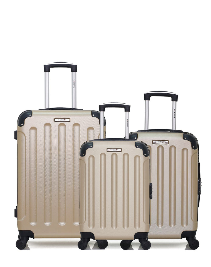 Lot de 3 Valises Rigides Taille Moyenne, Cabine et Cabine XXS MADRID