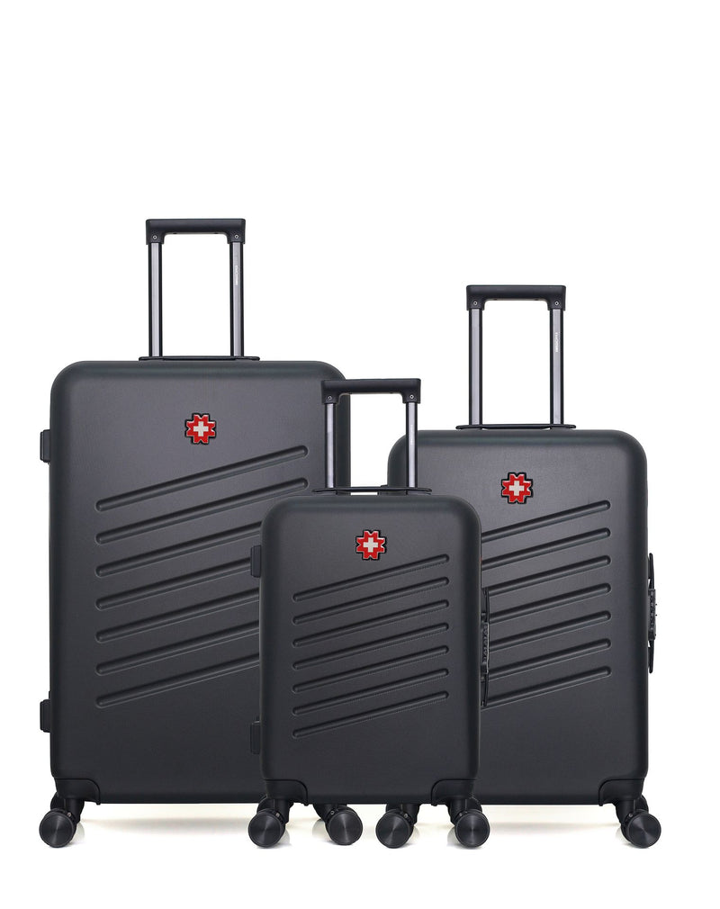 Lot de 3 Valises Rigides Grand Format, Taille Moyenne et Cabine ZURICH