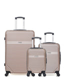 Lot de 3 Valises Rigides Grand Format, Cabine et Cabine XXS MEMPHIS