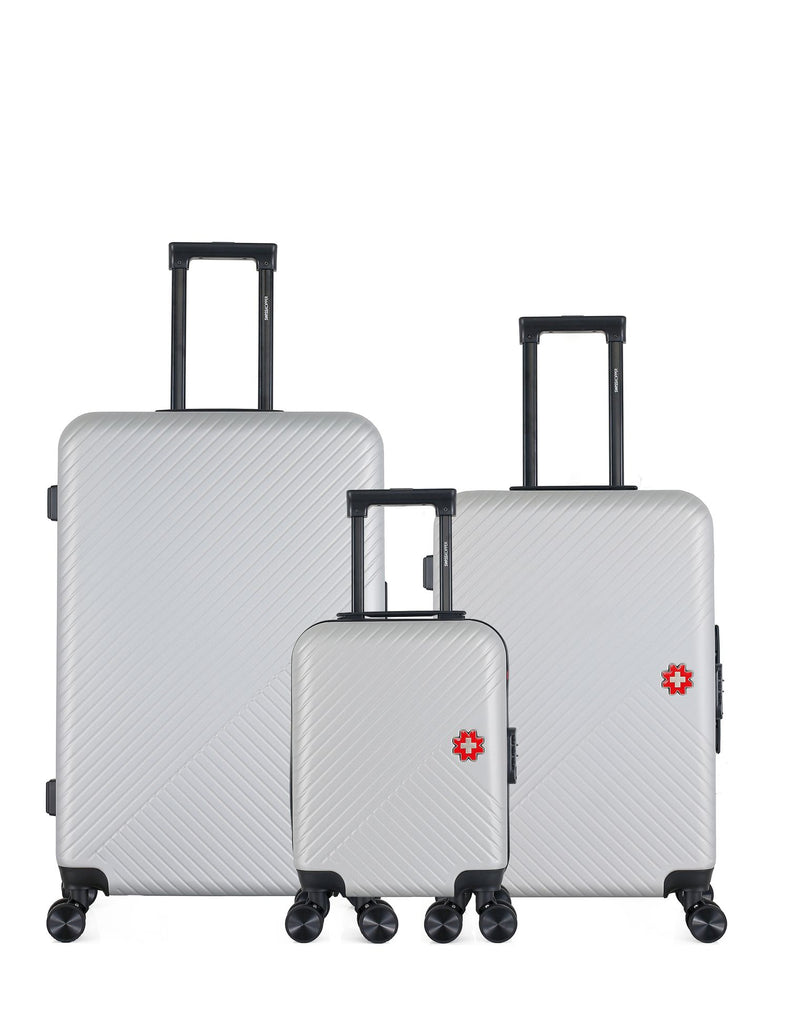 Lot de 3 Valises Rigides Grand Format, Taille Moyenne et Cabine XXS SPIEZ