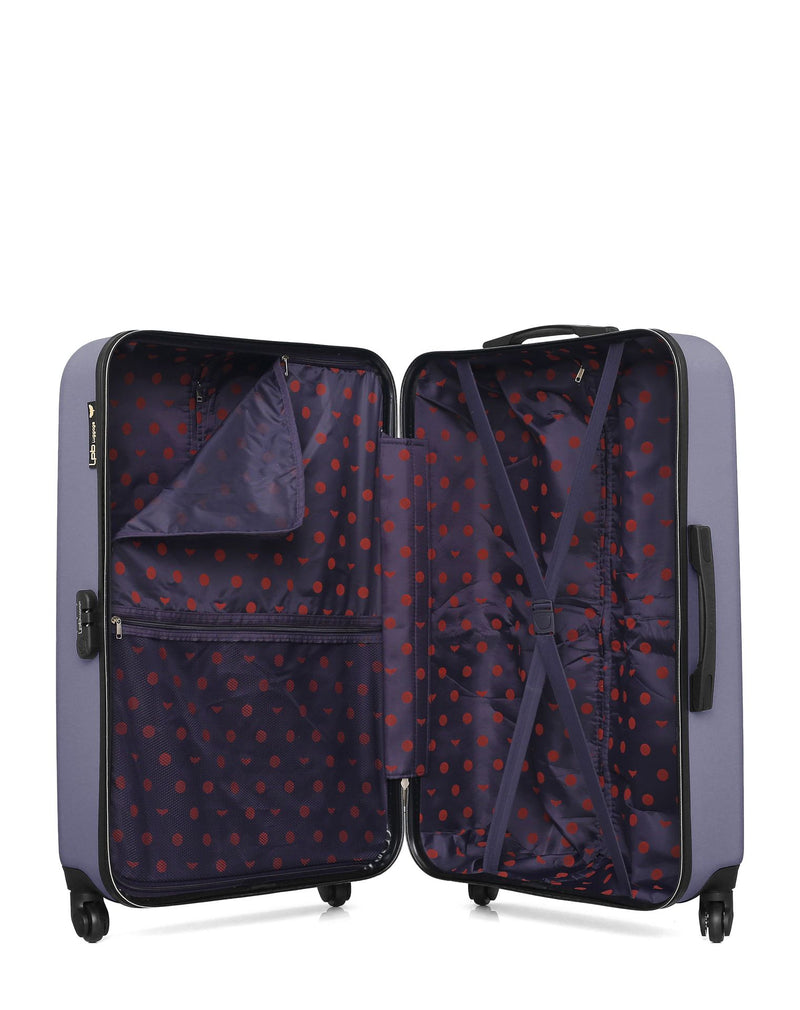 Lot de 2 Valise Grand Format et Valise Taille Moyenne Rigide ELEONOR