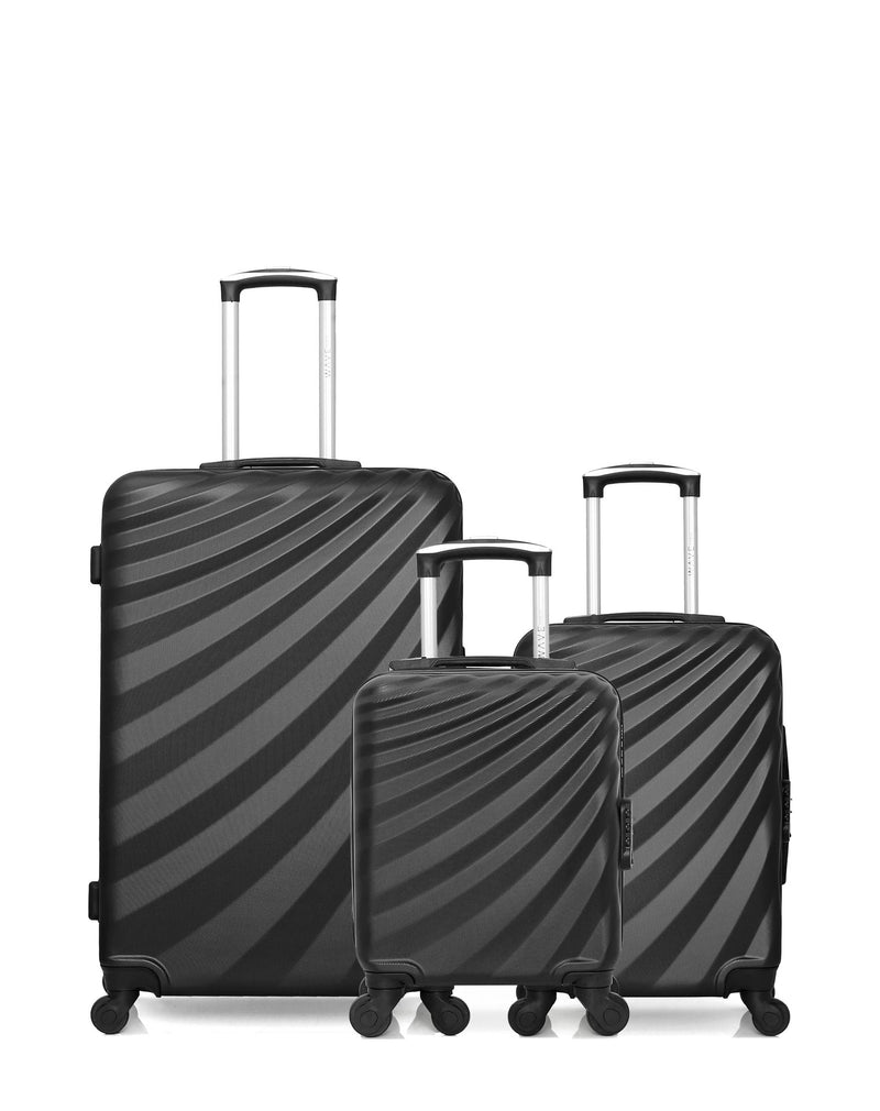 Lot de 3 Valises Rigides Grand Format, Cabine et Cabine XXS DANUBE