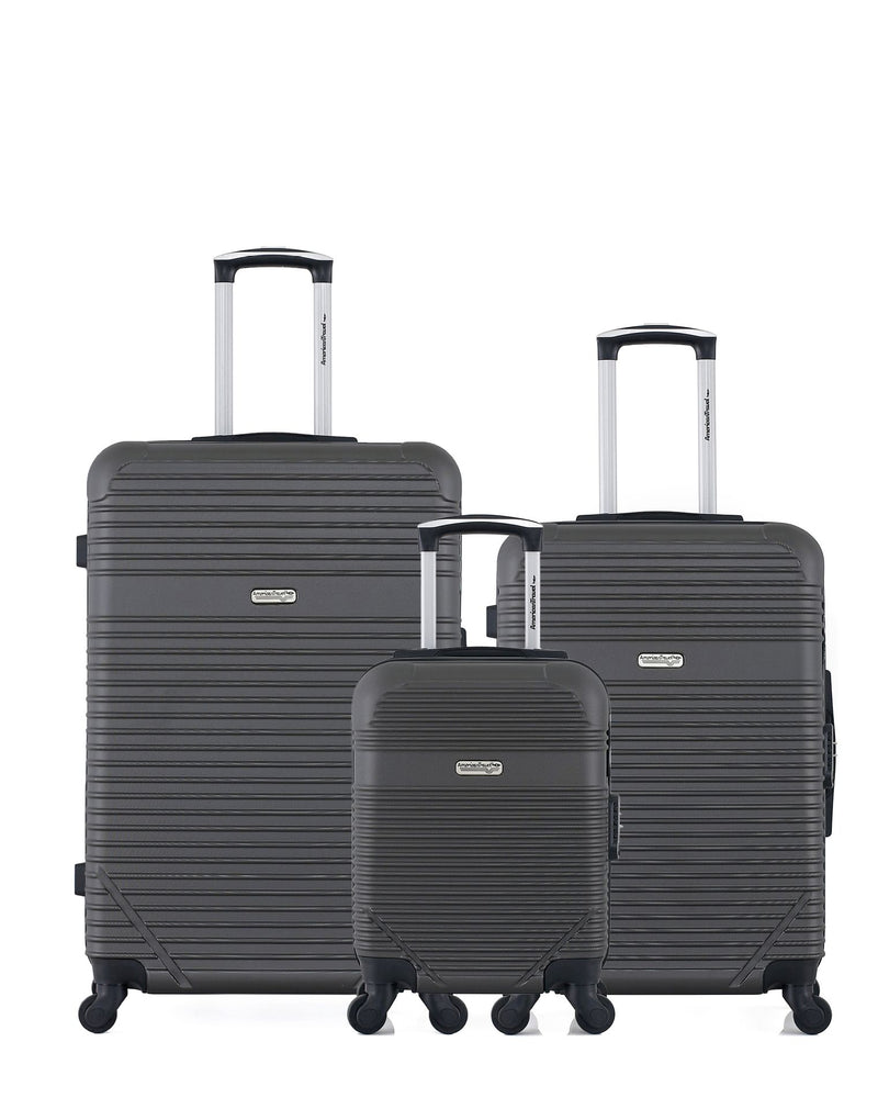 Lot de 3 valises Rigides Grand Format, Taille Moyenne et Cabine XXS MEMPHIS