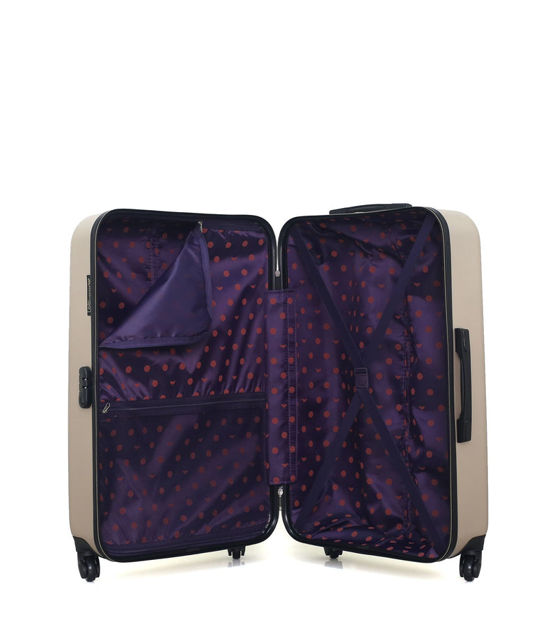 Lot de 3 Valise Grand Format, Taille Moyenne et Vanity Rigide ELEONOR