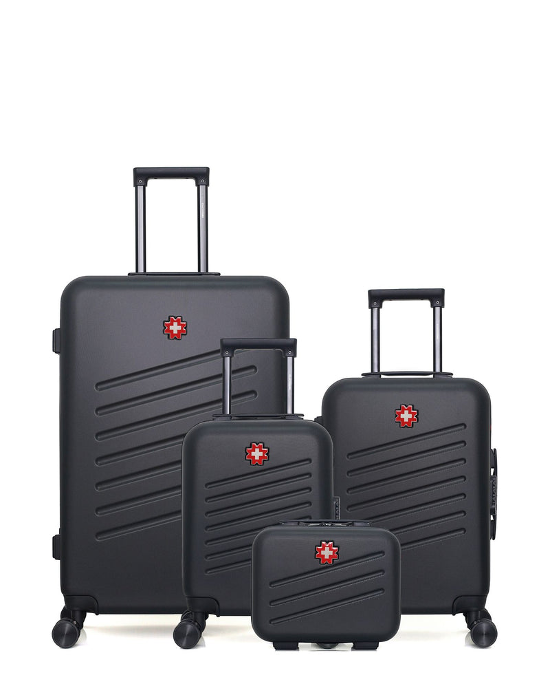 Lot de 4 Valises Rigides Grand Format, Cabine, Cabine XXS et Vanity ZURICH